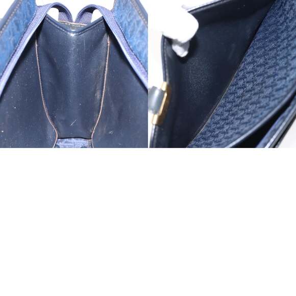 DIOR Trotter Canvas Hand Bag Navy Gold - Picture 12 of 12